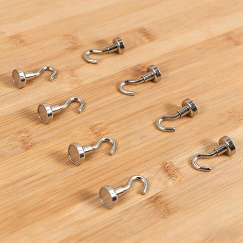 8pcs Heavy Duty Magnetic Hooks, Earth Magnets with Hook for Refrigerator and Doors, Extra Strong Cruise Hook for Hanging, Magnetic Hanger for Cabins, No Drilling in Saudi Arabia