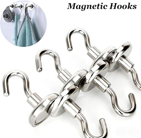 8pcs Heavy Duty Magnetic Hooks, Earth Magnets with Hook for Refrigerator and Doors, Extra Strong Cruise Hook for Hanging, Magnetic Hanger for Cabins, No Drilling in Saudi Arabia