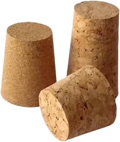 20pcs Top Dia 18mm to 54mm Wooden Cork Lab Glass Bottle Stopper Oil Pudding Small Glass Bottle Stopper Lid(39x29x35mm) in Saudi Arabia