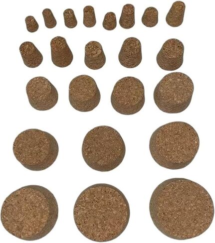 20pcs Top Dia 18mm to 54mm Wooden Cork Lab Glass Bottle Stopper Oil Pudding Small Glass Bottle Stopper Lid(39x29x35mm) in Saudi Arabia