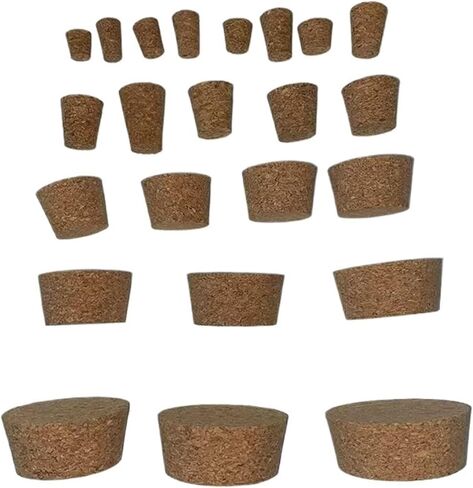 20pcs Top Dia 18mm to 54mm Wooden Cork Lab Glass Bottle Stopper Oil Pudding Small Glass Bottle Stopper Lid(39x29x35mm) in Saudi Arabia