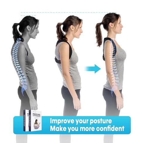 Posture Corrector for Women and Men, Back Brace Adjustable Upper Posture Support, Back Support, Comfortable Back Straightener Support for Clavicle Support, and Providing Pain Relief from Neck in Saudi Arabia