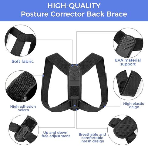 Posture Corrector for Women and Men, Back Brace Adjustable Upper Posture Support, Back Support, Comfortable Back Straightener Support for Clavicle Support, and Providing Pain Relief from Neck in Saudi Arabia