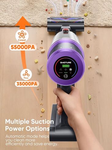 مكنسة كهربائية لاسلكية سموتشر، 650 وات 55 كيلو باسكال 70 دقيقة، مكانس كهربائية للمنزل، فرشاة للحيوانات الأليفة وفرشاة للأريكة، خرطوم 3.3 قدم، شحن مثبت على الحائط، مكنسة كهربائية لشعر الحيوانات الأليفة / الأريكة / السجاد / الأرضية الصلبة in Kuwait