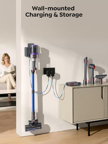 مكنسة كهربائية لاسلكية سموتشر، 650 وات 55 كيلو باسكال 70 دقيقة، مكانس كهربائية للمنزل، فرشاة للحيوانات الأليفة وفرشاة للأريكة، خرطوم 3.3 قدم، شحن مثبت على الحائط، مكنسة كهربائية لشعر الحيوانات الأليفة / الأريكة / السجاد / الأرضية الصلبة in Kuwait