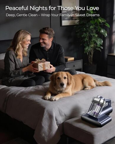 Upgrade Cordless Mattress Vacuum with 18kPa Ultra-Deep Suction, 2-Speed Bed Vacuum with 33000 RPM/Min Roller Brush, 253.7nm UV-C Light & LED Display, HEPA, 149℉ Heat, Aroma & Anion for Bed Sofa in Saudi Arabia