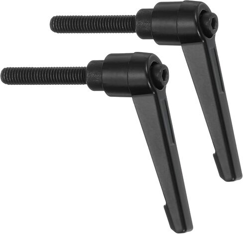2Pcs M6 x 32mm Adjustable Knobs Handle Male Thread Push Button Ratchet Quick Release Locking Rotating Bolt for Lathe Machinery, Black in Saudi Arabia