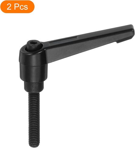 2Pcs M6 x 32mm Adjustable Knobs Handle Male Thread Push Button Ratchet Quick Release Locking Rotating Bolt for Lathe Machinery, Black in Saudi Arabia