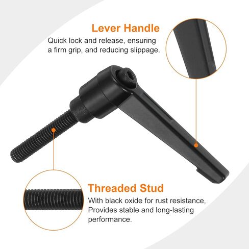 2Pcs M6 x 32mm Adjustable Knobs Handle Male Thread Push Button Ratchet Quick Release Locking Rotating Bolt for Lathe Machinery, Black in Saudi Arabia