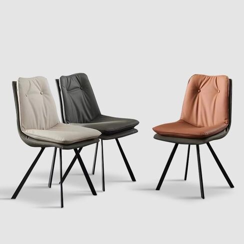 Office Chair Nordic Light Luxury Double-Layer Dining Chair Home Modern Simple Dining Stool Leather Backrest Soft Chair Restaurant Dining Table Chair Home Office Desk Chairs in Saudi Arabia