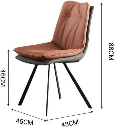 Office Chair Nordic Light Luxury Double-Layer Dining Chair Home Modern Simple Dining Stool Leather Backrest Soft Chair Restaurant Dining Table Chair Home Office Desk Chairs in Saudi Arabia
