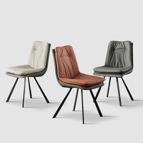 Office Chair Nordic Light Luxury Double-Layer Dining Chair Home Modern Simple Dining Stool Leather Backrest Soft Chair Restaurant Dining Table Chair Home Office Desk Chairs in Saudi Arabia