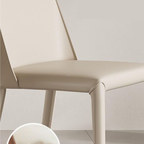 Office Chair Cream Style Saddle Leather Dining Chair Home Light Luxury Minimalist Backrest Dining Chair Modern Simple Comfortable Chair Home Office Desk Chairs in Saudi Arabia