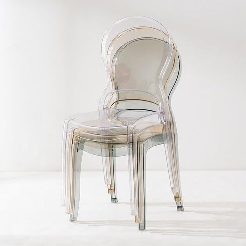 Office Chair Nordic Transparent Chair Home Modern Simple Dining Dressing Stool Backrest Crystal Home Office Desk Chairs in Saudi Arabia