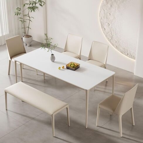 Office Chair Cream Style Saddle Leather Dining Chair Home Light Luxury Minimalist Backrest Dining Chair Modern Simple Comfortable Chair Home Office Desk Chairs in Saudi Arabia