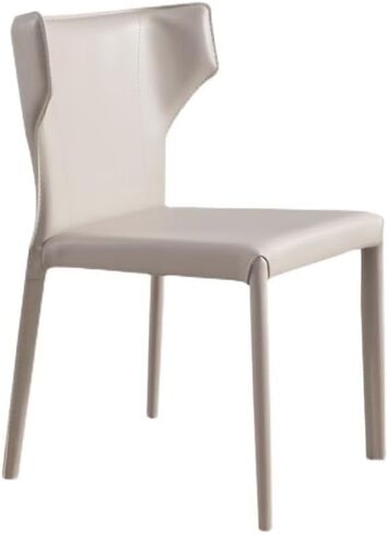 Office Chair Light Luxury Modern Simple Italian Cream Style Saddle Leather Dining Chair with Backrest Stool Restaurant Dining Table Chair Home Home Office Desk Chairs in Saudi Arabia