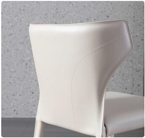 Office Chair Light Luxury Modern Simple Italian Cream Style Saddle Leather Dining Chair with Backrest Stool Restaurant Dining Table Chair Home Home Office Desk Chairs in Saudi Arabia