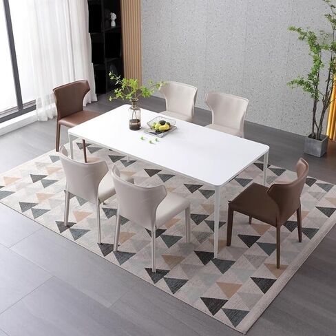Office Chair Light Luxury Modern Simple Italian Cream Style Saddle Leather Dining Chair with Backrest Stool Restaurant Dining Table Chair Home Home Office Desk Chairs in Saudi Arabia