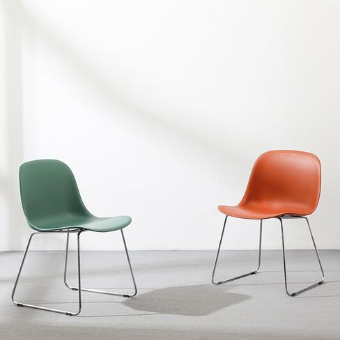 Office Chair Simple Home Dining Chair Back Chair Thickened Restaurant with Steel Legs Nordic Plastic Chair Negotiation Chair Home Office Desk Chairs in Saudi Arabia
