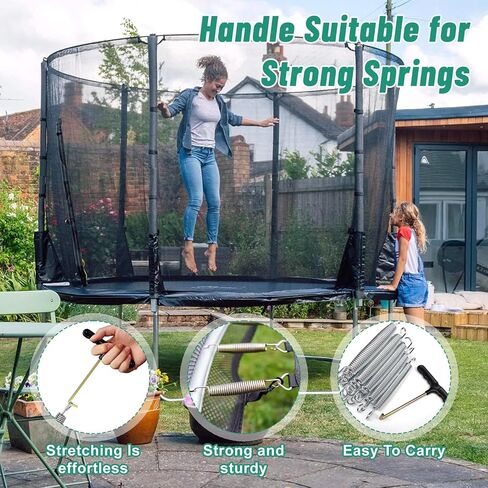 2PCS Vertical Pull Trampoline Spring Pull Tool, T-Hook Trampoline Parts Shoe Lace Tightner Spring Puller Tool in Saudi Arabia