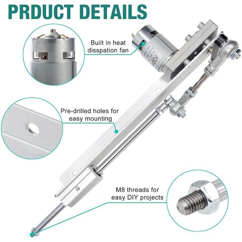 Reciprocating Cycle Linear Actuator Telescopic Motor 24V 120rpm High Torque Max 40lbs Stroke 1.18in-6in Adjustable,with Suction Cup,Speed Controller and Remote Control in Kuwait