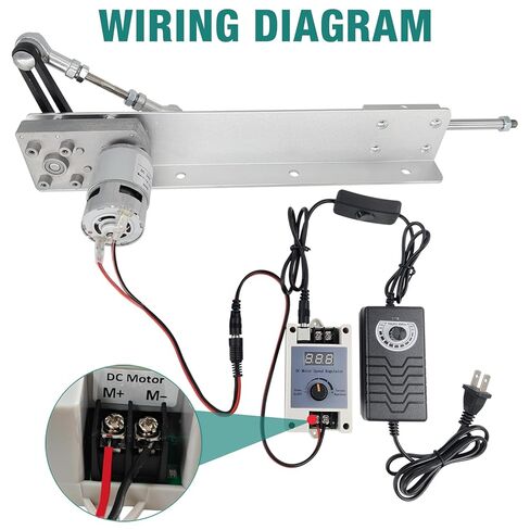Reciprocating Cycle Linear Actuator Telescopic Motor 24V 120rpm High Torque Max 40lbs Stroke 1.18in-6in Adjustable,with Suction Cup,Speed Controller and Remote Control in Kuwait