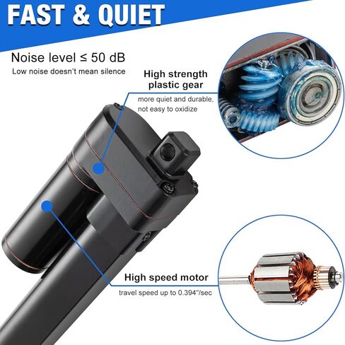 330lbs/1500N Linear Actuator 12V 8 Inch Stroke Speed 0.4"/sec IP65 Waterproof Electric Linear Motor with Mounting Brackets for Window Opener,Solar Tracker,Lift System in Kuwait