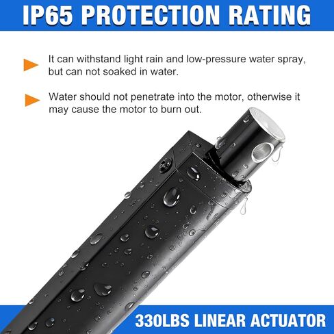 330lbs/1500N Linear Actuator 12V 8 Inch Stroke Speed 0.4"/sec IP65 Waterproof Electric Linear Motor with Mounting Brackets for Window Opener,Solar Tracker,Lift System in Kuwait