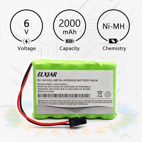 (2-Pack) 6V 800mAh AAA Ni-MH Battery Replacement for GE Interlogix 600-XTI-BAT Simon XTi XTi-5 Wireless Control Panel Alarm System in Saudi Arabia