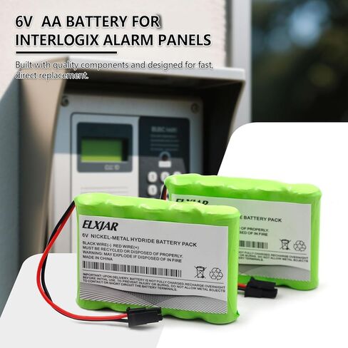 (2-Pack) 6V 800mAh AAA Ni-MH Battery Replacement for GE Interlogix 600-XTI-BAT Simon XTi XTi-5 Wireless Control Panel Alarm System in Saudi Arabia