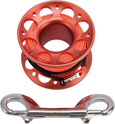 15m Diving Spool Reel, Cable Scuba Diving Reel Aviation Aluminum Spool Line with Double Ended Hook Finger for Outdoor Boating Marine (Purple) in Saudi Arabia