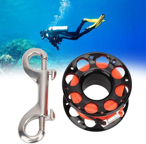 Qiilu Diving Finger Spool Reel Underwater Accessory + 15m Durable Plastic Scuba Diving Finger Spool Reel Diver Underwater Accessory + Heavy Duty Dive in Saudi Arabia
