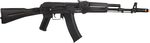 لانسر التكتيكية AK-74M سلسلة AEG بندقية Airsoft معدنية كاملة 400 إطارًا في الثانية مع مخزون قابل للطي (مثبت ETU) مع شاحن وبطارية متضمنة (أسود) in Kuwait