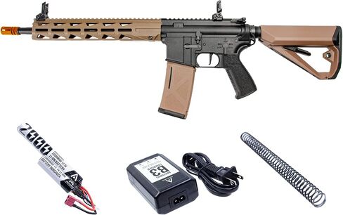 Arcturus التكتيكية LWT MK-III كاربين 12 "بوليمر - كهربائي كامل / شبه تلقائي / ثاني انفجار / ثالث انفجار / ثنائي / منحدر Airsoft AEG Sport SE Starter Pack أسود تان مع بطارية وشاحن in Kuwait