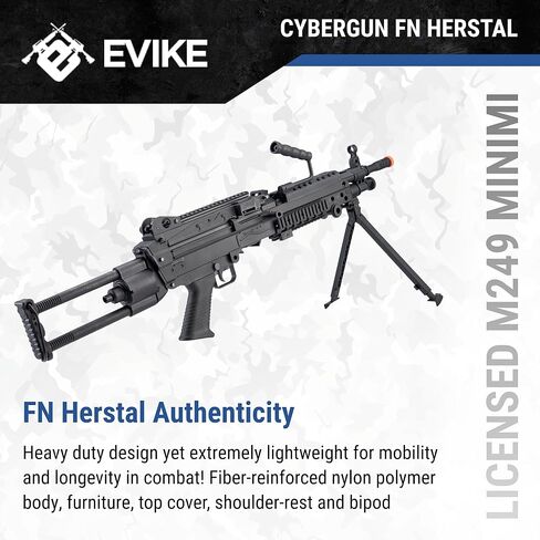 Evike Airsoft - Cybergun FN مرخص M249 Minimi Featherweight Airsoft LMG in Kuwait