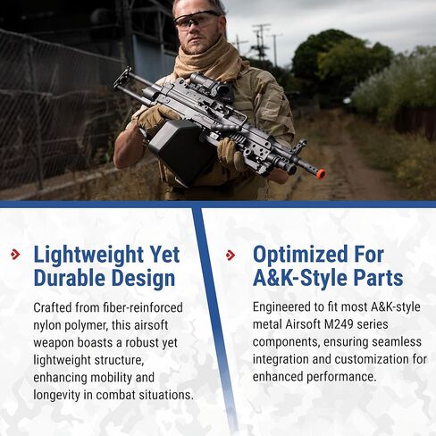 Evike Airsoft - Cybergun FN مرخص M249 Minimi Featherweight Airsoft LMG in Kuwait