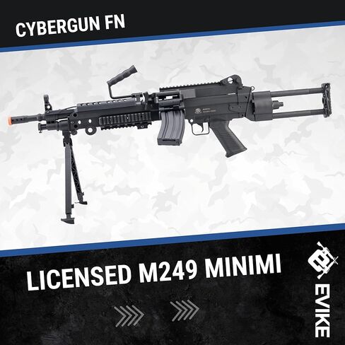 Evike Airsoft - Cybergun FN مرخص M249 Minimi Featherweight Airsoft LMG in Kuwait