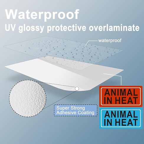 HYBSK 500 Pcs Animal in Heat Warning Labels for Veterinary Medication Instruction 1x 2 Inch Blue and Red File Folder Stickers for Animal Hospital Clinic Pharmacies Hospitals in Saudi Arabia