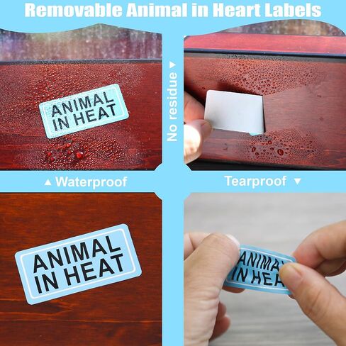 HYBSK 500 Pcs Animal in Heat Warning Labels for Veterinary Medication Instruction 1x 2 Inch Blue and Red File Folder Stickers for Animal Hospital Clinic Pharmacies Hospitals in Saudi Arabia