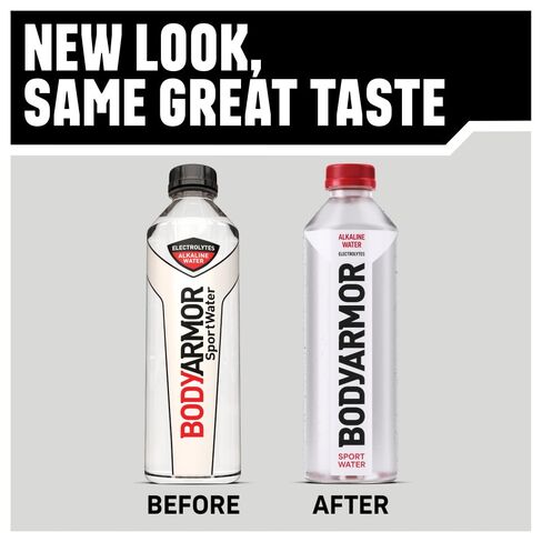 BODYARMOR SportWater Alkaline Water, High Alkaline Bottled Water, pH 9+, 700mL (24 Pack), Refreshing Electrolyte Drink Pack, Wide Mouth Bottle in Kuwait