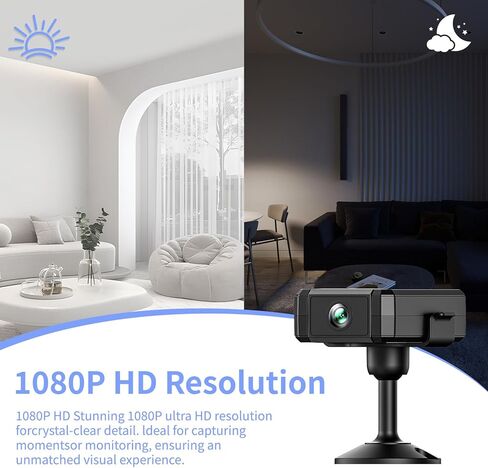 كاميرا أمنية داخلية ميني كاميرا لاسلكية منزل صغير في الهواء الطلق واي فاي كاميرات الحيوانات الأليفة 4K HD TINY NANNY CAM WIGH in Kuwait