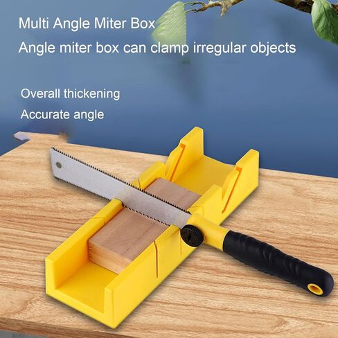 Jectse Miter Box and Saw Set, Multi Angle Cutting Woodworking Tool with Replaceable Saw and Comfortable Grip, for Wood Plastic Plasterboard Soft Metal in Saudi Arabia