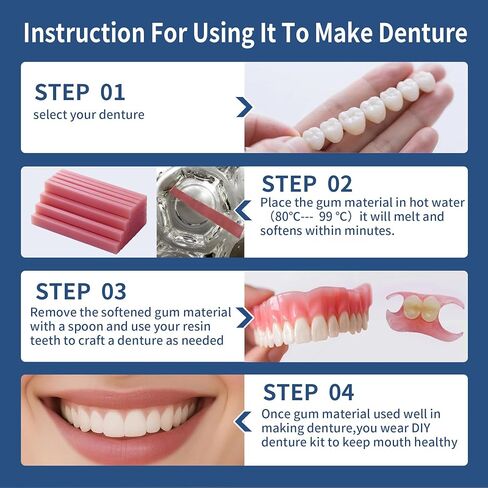 Upper & Lower Denture Reline Kit – Refit and Tighten Loose Dentures for a Secure, Comfortable Fit at Home in Saudi Arabia