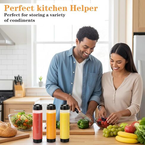 6 Pcs Inverted Ketchup Squeeze Bottle 16 Oz Refillable Condiment Squeeze Bottles Plastic Sauce Bottles Squeezes Tip Large Valve Dispenser for Restaurants, Food Trucks, Pancake Salad Squirt (Black) in Saudi Arabia