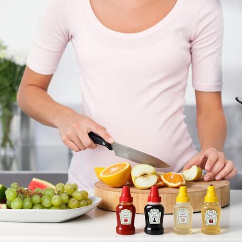 12 Pcs Mini Ketchup Bottles for Bento Box 25ml Condiment Squeeze Bottles 4 Styles Portable Plastic Sauce Container Refillable Jars Containers Lunch Box Honey Sauce Salad Dressing Dispensers in Saudi Arabia