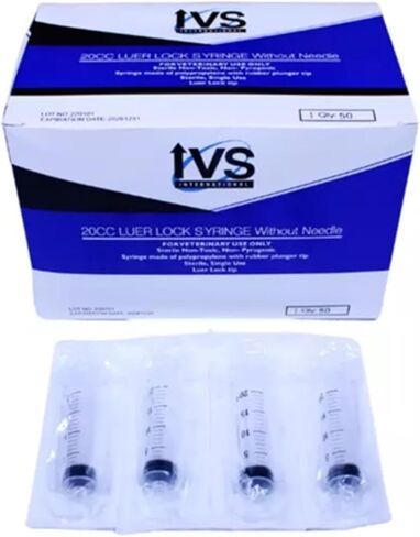Luer Lock Disposable Syringes without Needles, 35cc | Sterile Single-Use Syringes for Veterinary & Livestock Care | Box of 50 in Kuwait