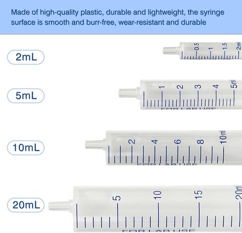 حقنة معقمة 5 مل بدون مكبس مطاطي، 50 قطعة من حقنة قياس سائل مختومة 5 سم مكعب Luer بدون إبرة للمختبرات العلمية والقياس والاستخدام المنزلي in Kuwait