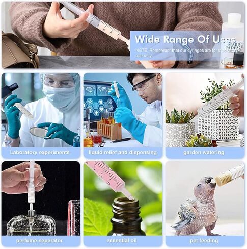 5 ml Sterile Syringe without Rubber Plunger, 50 PCS of Individually 5 cc Luer Slip Sealed Liquid Measuring Syringe without Needle for Scientific Labs, Measuring,Home Use in Saudi Arabia