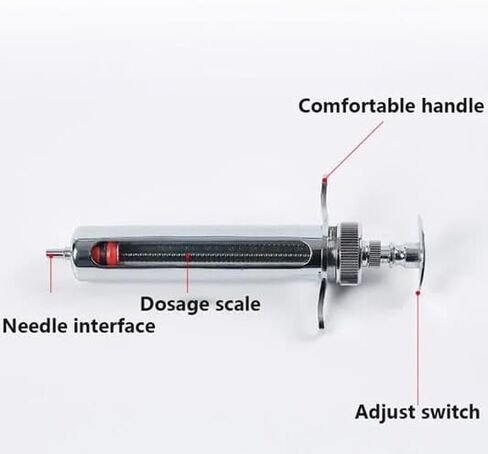 10cc Stainless Steel Injector Reusable Metal Syringe 10ml glass Hypodermic Veterinary Animal Syringe Livestock Pig Cattle Sheep Feeder with locking screws in Saudi Arabia