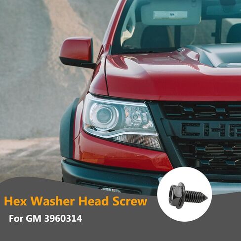 20 PCS Hex Washer Head Screw Body Bolts to Sheet Metal Bolts 5/16"-18 x 13/16"for GM 3960314 Metal Fasteners Automotive Body Screws for Trucks Fender Bolt. Black Zinc Finish in Kuwait